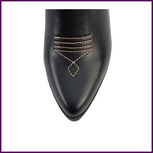 Women's Western Cowboy Stitched Pointe Toe Heel Ankle Mid Shaft Fashion Boots - Picture 6 of 7